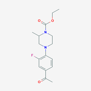 molecular formula C16H21FN2O3 B4058763 ethyl 4-(4-acetyl-2-fluorophenyl)-2-methyl-1-piperazinecarboxylate 