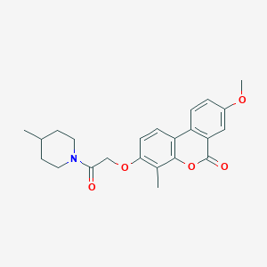 molecular formula C23H25NO5 B4058767 8-methoxy-4-methyl-3-[2-(4-methyl-1-piperidinyl)-2-oxoethoxy]-6H-benzo[c]chromen-6-one 