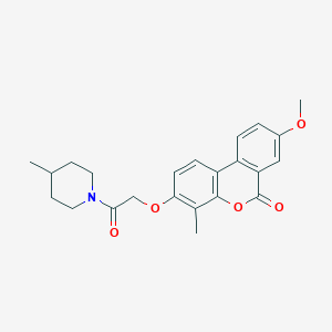 molecular formula C23H25NO5 B4058767 8-甲氧基-4-甲基-3-[2-(4-甲基-1-哌啶基)-2-氧代乙氧基]-6H-苯并[c]色满-6-酮 