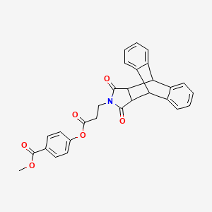 molecular formula C29H23NO6 B4058776 methyl 4-{[3-(16,18-dioxo-17-azapentacyclo[6.6.5.0~2,7~.0~9,14~.0~15,19~]nonadeca-2,4,6,9,11,13-hexaen-17-yl)propanoyl]oxy}benzoate 