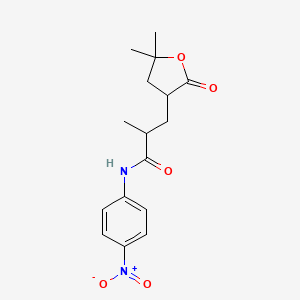 molecular formula C16H20N2O5 B4058783 3-(5,5-二甲基-2-氧代四氢-3-呋喃基)-2-甲基-N-(4-硝基苯基)丙酰胺 
