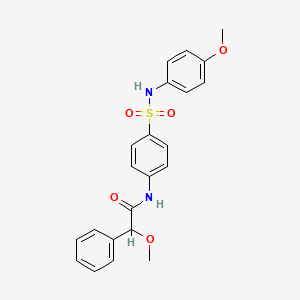 molecular formula C22H22N2O5S B4058796 2-甲氧基-N-(4-{[(4-甲氧基苯基)氨基]磺酰基}苯基)-2-苯基乙酰胺 