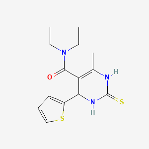 molecular formula C14H19N3OS2 B4058808 N,N-diethyl-6-methyl-4-(2-thienyl)-2-thioxo-1,2,3,4-tetrahydro-5-pyrimidinecarboxamide 