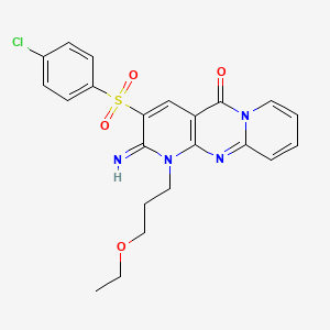 molecular formula C22H21ClN4O4S B4058811 3-[(4-chlorophenyl)sulfonyl]-1-(3-ethoxypropyl)-2-imino-1,2-dihydro-5H-dipyrido[1,2-a:2',3'-d]pyrimidin-5-one 
