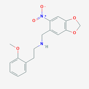 molecular formula C17H18N2O5 B405883 [2-(2-Methoxy-phenyl)-ethyl]-(6-nitro-benzo[1,3]dioxol-5-ylmethyl)-amine 