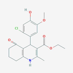 molecular formula C20H22ClNO5 B4058857 4-(2-氯-4-羟基-5-甲氧基苯基)-2-甲基-5-氧代-1,4,5,6,7,8-六氢-3-喹啉甲酸乙酯 