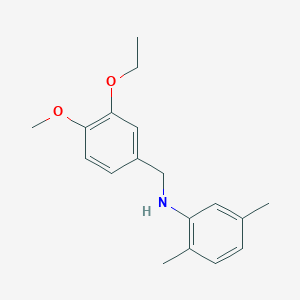 molecular formula C18H23NO2 B405887 N-(3-ethoxy-4-methoxybenzyl)-2,5-dimethylaniline 