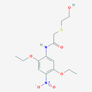 molecular formula C14H20N2O6S B4058870 N-(2,5-diethoxy-4-nitrophenyl)-2-[(2-hydroxyethyl)thio]acetamide 