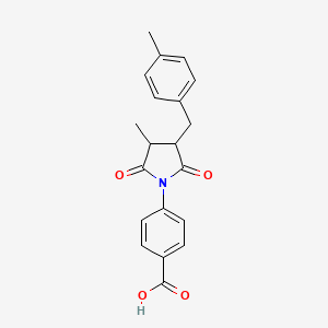 molecular formula C20H19NO4 B4058884 4-[3-甲基-4-(4-甲基苄基)-2,5-二氧代-1-吡咯烷基]苯甲酸 