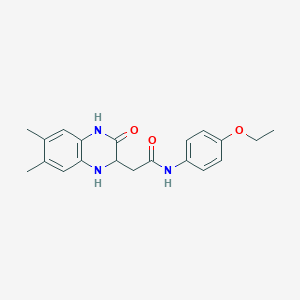 molecular formula C20H23N3O3 B4058941 2-(6,7-dimethyl-3-oxo-1,2,3,4-tetrahydro-2-quinoxalinyl)-N-(4-ethoxyphenyl)acetamide 