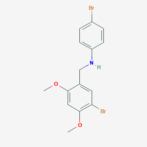 molecular formula C15H15Br2NO2 B405897 4-bromo-N-(5-bromo-2,4-dimethoxybenzyl)aniline 