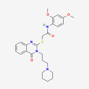 molecular formula C26H32N4O4S B4058972 N-(2,4-二甲氧基苯基)-2-({4-氧代-3-[3-(1-哌啶基)丙基]-3,4-二氢-2-喹唑啉基}硫代)乙酰胺 