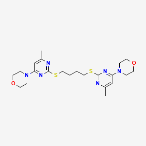 molecular formula C22H32N6O2S2 B4058976 4,4'-{1,4-丁二基双[硫代(6-甲基-2,4-嘧啶二基)]}二吗啉 