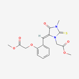 molecular formula C17H18N2O6S B4058989 methyl {5-[2-(2-methoxy-2-oxoethoxy)benzylidene]-3-methyl-4-oxo-2-thioxo-1-imidazolidinyl}acetate 