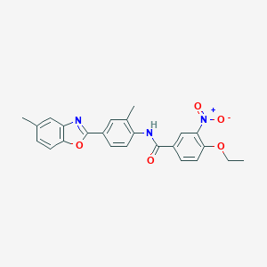 molecular formula C24H21N3O5 B405900 4-ethoxy-3-nitro-N-[2-methyl-4-(5-methyl-1,3-benzoxazol-2-yl)phenyl]benzamide 