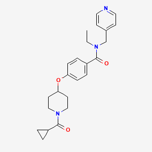 molecular formula C24H29N3O3 B4059001 4-{[1-(环丙基羰基)-4-哌啶基]氧基}-N-乙基-N-(4-吡啶基甲基)苯甲酰胺 