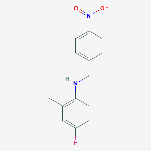 molecular formula C14H13FN2O2 B405901 4-fluoro-2-methyl-N-(4-nitrobenzyl)aniline 