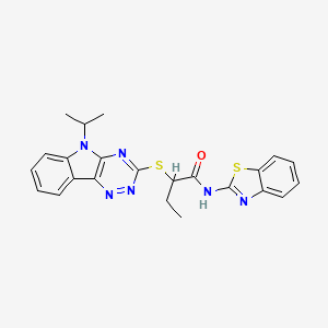 molecular formula C23H22N6OS2 B4059014 N-1,3-苯并噻唑-2-基-2-[(5-异丙基-5H-[1,2,4]三嗪并[5,6-b]吲哚-3-基)硫代]丁酰胺 