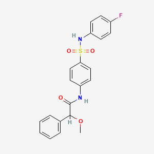 molecular formula C21H19FN2O4S B4059017 N-(4-{[(4-氟苯基)氨基]磺酰基}苯基)-2-甲氧基-2-苯基乙酰胺 