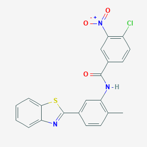 molecular formula C21H14ClN3O3S B405903 N-[5-(1,3-benzothiazol-2-yl)-2-methylphenyl]-4-chloro-3-nitrobenzamide 
