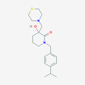 molecular formula C20H30N2O2S B4059038 3-hydroxy-1-(4-isopropylbenzyl)-3-(4-thiomorpholinylmethyl)-2-piperidinone 