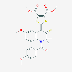 dimethyl 2-(6-methoxy-1-(4-methoxybenzoyl)-2,2-dimethyl-3-thioxo-2,3-dihydro-4(1H)-quinolinylidene)-1,3-dithiole-4,5-dicarboxylate