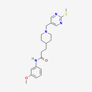 molecular formula C21H28N4O2S B4059041 N-(3-methoxyphenyl)-3-(1-{[2-(methylthio)-5-pyrimidinyl]methyl}-4-piperidinyl)propanamide 