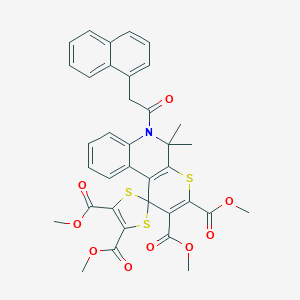 molecular formula C36H31NO9S3 B405907 Tetramethyl 5',5'-dimethyl-6'-(naphthalen-1-ylacetyl)-5',6'-dihydrospiro[1,3-dithiole-2,1'-thiopyrano[2,3-c]quinoline]-2',3',4,5-tetracarboxylate 