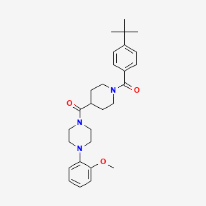 molecular formula C28H37N3O3 B4059092 1-{[1-(4-tert-butylbenzoyl)-4-piperidinyl]carbonyl}-4-(2-methoxyphenyl)piperazine 