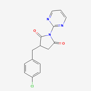 molecular formula C15H12ClN3O2 B4059095 3-(4-氯苄基)-1-(2-嘧啶基)-2,5-吡咯烷二酮 