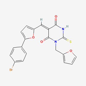 molecular formula C20H13BrN2O4S B4059104 5-{[5-(4-溴苯基)-2-呋喃基]亚甲基}-1-(2-呋喃基甲基)-2-硫代二氢-4,6(1H,5H)-嘧啶二酮 