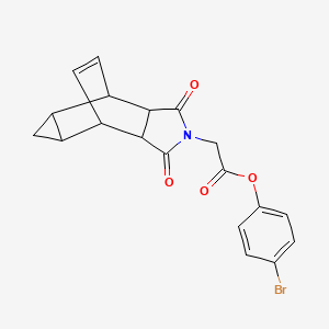 4-bromophenyl (3,5-dioxo-4-azatetracyclo[5.3.2.0~2,6~.0~8,10~]dodec-11-en-4-yl)acetate