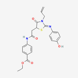 ethyl 4-[({3-allyl-2-[(4-hydroxyphenyl)imino]-4-oxo-1,3-thiazolidin-5-yl}acetyl)amino]benzoate