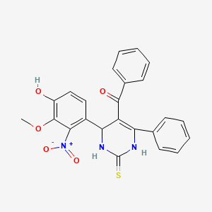 molecular formula C24H19N3O5S B4059149 [4-(4-hydroxy-3-methoxy-2-nitrophenyl)-6-phenyl-2-thioxo-1,2,3,4-tetrahydro-5-pyrimidinyl](phenyl)methanone CAS No. 678972-65-1