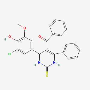 molecular formula C24H19ClN2O3S B4059160 [4-(3-chloro-4-hydroxy-5-methoxyphenyl)-6-phenyl-2-thioxo-1,2,3,4-tetrahydro-5-pyrimidinyl](phenyl)methanone 