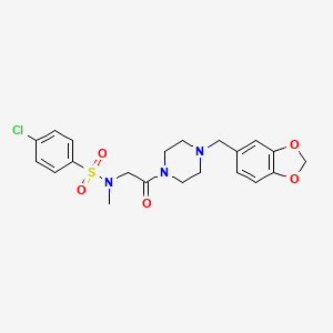 N-[2-(4-Benzo[1,3]dioxol-5-ylmethyl-piperazin-1-yl)-2-oxo-ethyl]-4-chloro-N-methyl-benzenesulfonamide
