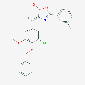 molecular formula C25H20ClNO4 B405917 4-[4-(benzyloxy)-3-chloro-5-methoxybenzylidene]-2-(3-methylphenyl)-1,3-oxazol-5(4H)-one 