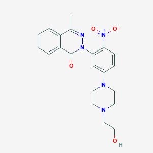 molecular formula C21H23N5O4 B4059186 2-{5-[4-(2-羟乙基)-1-哌嗪基]-2-硝基苯基}-4-甲基-1(2H)-酞嗪酮 