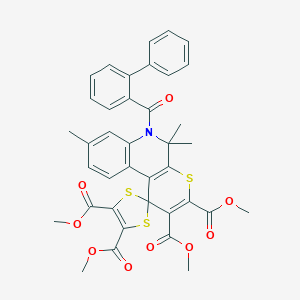 Tetramethyl 6'-(biphenyl-2-ylcarbonyl)-5',5',8'-trimethyl-5',6'-dihydrospiro[1,3-dithiole-2,1'-thiopyrano[2,3-c]quinoline]-2',3',4,5-tetracarboxylate
