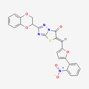 molecular formula C23H14N4O6S B4059224 2-(2,3-dihydro-1,4-benzodioxin-2-yl)-5-{[5-(2-nitrophenyl)-2-furyl]methylene}[1,3]thiazolo[3,2-b][1,2,4]triazol-6(5H)-one 