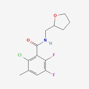 molecular formula C13H14ClF2NO2 B4059265 2-chloro-5,6-difluoro-3-methyl-N-(tetrahydro-2-furanylmethyl)benzamide 