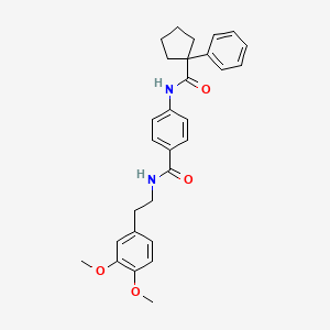 molecular formula C29H32N2O4 B4059275 N-[2-(3,4-dimethoxyphenyl)ethyl]-4-{[(1-phenylcyclopentyl)carbonyl]amino}benzamide 