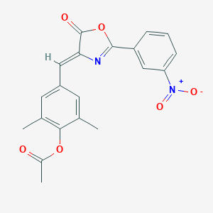 4-[(2-{3-nitrophenyl}-5-oxo-1,3-oxazol-4(5H)-ylidene)methyl]-2,6-dimethylphenyl acetate