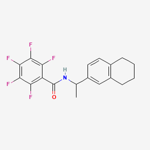 molecular formula C19H16F5NO B4059305 2,3,4,5,6-五氟-N-[1-(5,6,7,8-四氢-2-萘甲基)乙基]苯甲酰胺 