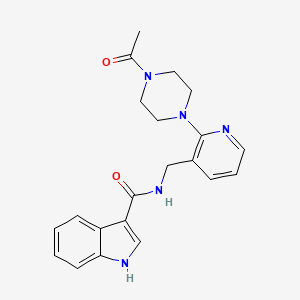 molecular formula C21H23N5O2 B4059307 N-{[2-(4-acetyl-1-piperazinyl)-3-pyridinyl]methyl}-1H-indole-3-carboxamide 