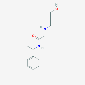 2-[(3-hydroxy-2,2-dimethylpropyl)amino]-N-[1-(4-methylphenyl)ethyl]acetamide