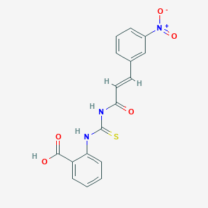 molecular formula C17H13N3O5S B4059327 2-[({[3-(3-硝基苯基)丙烯酰]氨基}羰硫基)氨基]苯甲酸 