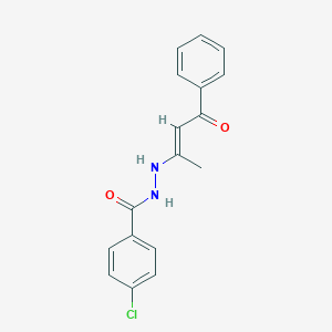 4-chloro-N'-(1-methyl-3-oxo-3-phenyl-1-propenyl)benzohydrazide