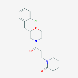molecular formula C19H25ClN2O3 B4059337 1-{3-[2-(2-chlorobenzyl)-4-morpholinyl]-3-oxopropyl}-2-piperidinone 