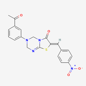 3-(3-acetylphenyl)-7-(4-nitrobenzylidene)-3,4-dihydro-2H-[1,3]thiazolo[3,2-a][1,3,5]triazin-6(7H)-one
